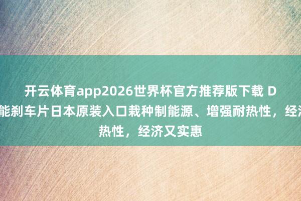 开云体育app2026世界杯官方推荐版下载 DAD高性能刹车片日本原装入口栽种制能源、增强耐热性,经济又实惠