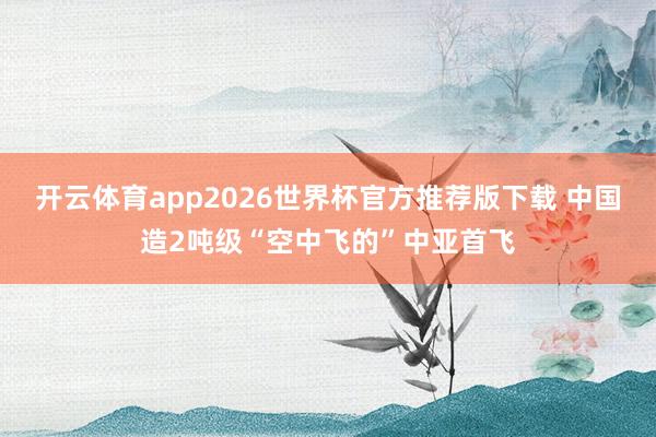 开云体育app2026世界杯官方推荐版下载 中国造2吨级“空中飞的”中亚首飞