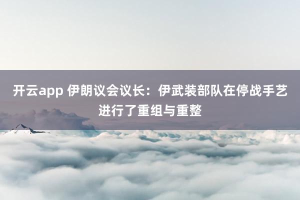开云app 伊朗议会议长:伊武装部队在停战手艺进行了重组与重整