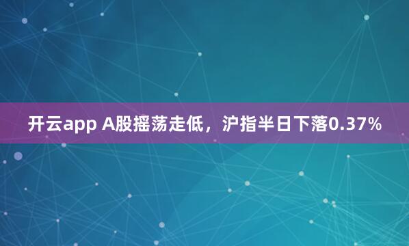 开云app A股摇荡走低,沪指半日下落0.37%