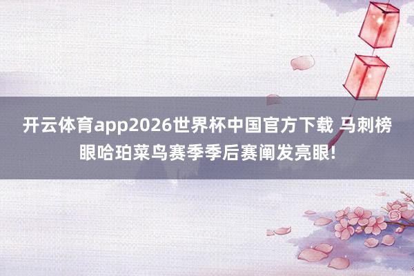 开云体育app2026世界杯中国官方下载 马刺榜眼哈珀菜鸟赛季季后赛阐发亮眼!