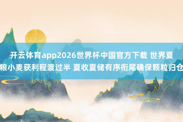 开云体育app2026世界杯中国官方下载 世界夏粮小麦获利程渡过半 夏收夏储有序衔尾确保颗粒归仓