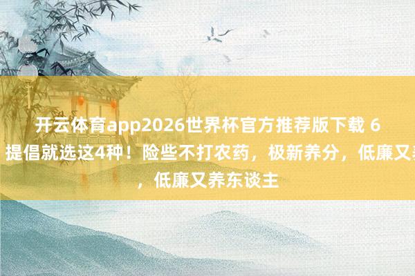 开云体育app2026世界杯官方推荐版下载 6月买菜,提倡就选这4种!险些不打农药,极新养分,低廉又养东谈主