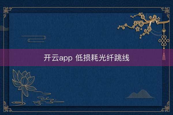 开云app 低损耗光纤跳线